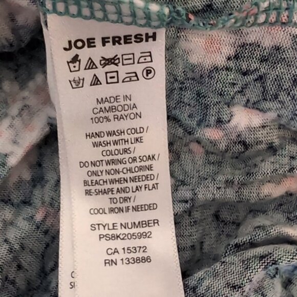 Joe Fresh Floral Tunic Top Womens Plus Size 3X Green Short Sleeve Tshirt - Picture 9 of 10